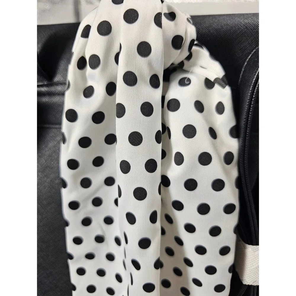 Disney Minnie Mouse Bellissima Black Saffiano Backpack with Polka Dot Scarf